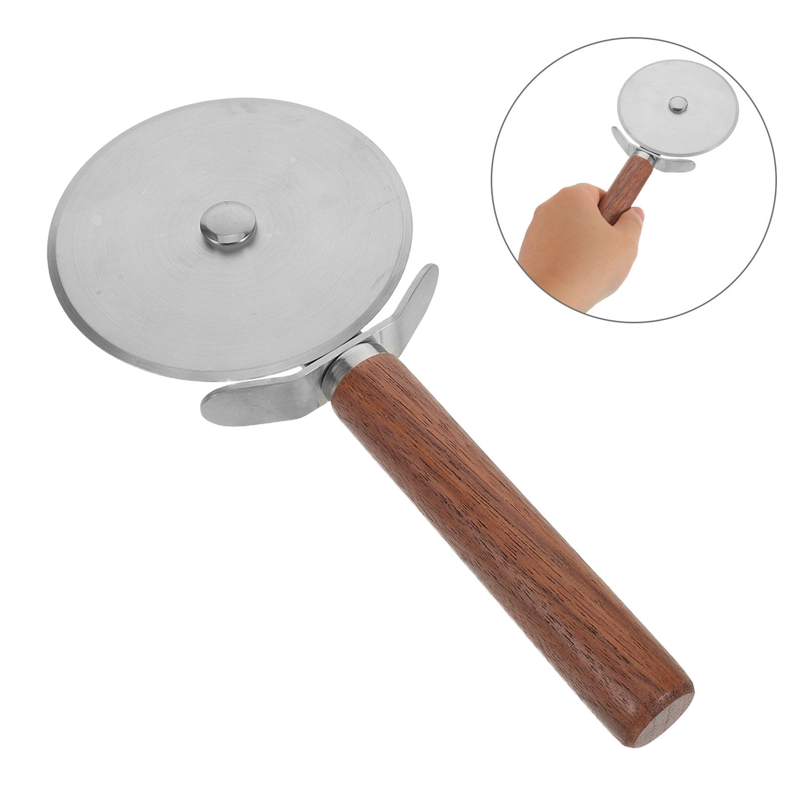 Kitchen Roller Baking - Holz-Küchenutensil für Pizza, zum Backen, Weihnachts-Edelstahl-Schneidrad,