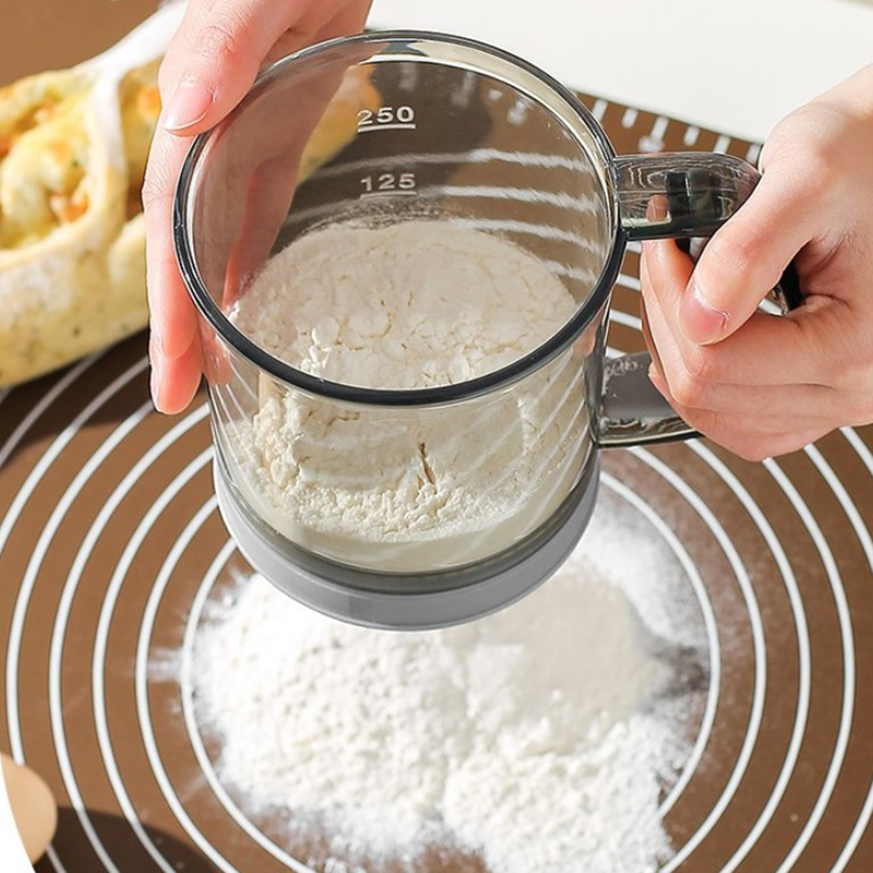Kitchen Baking Rack - Küchen-Mehlsieb, handgehaltenes, halbautomatisches Zuckersieb, Pulverspender mit