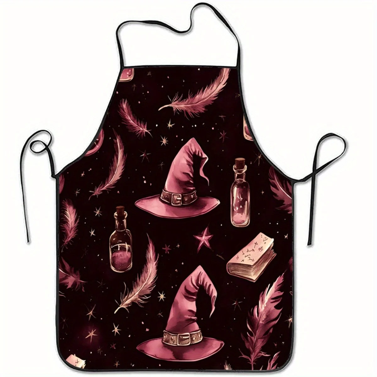 Kitchen Witch Baking - 1 Stück ärmellose Schürze mit Hexenhut