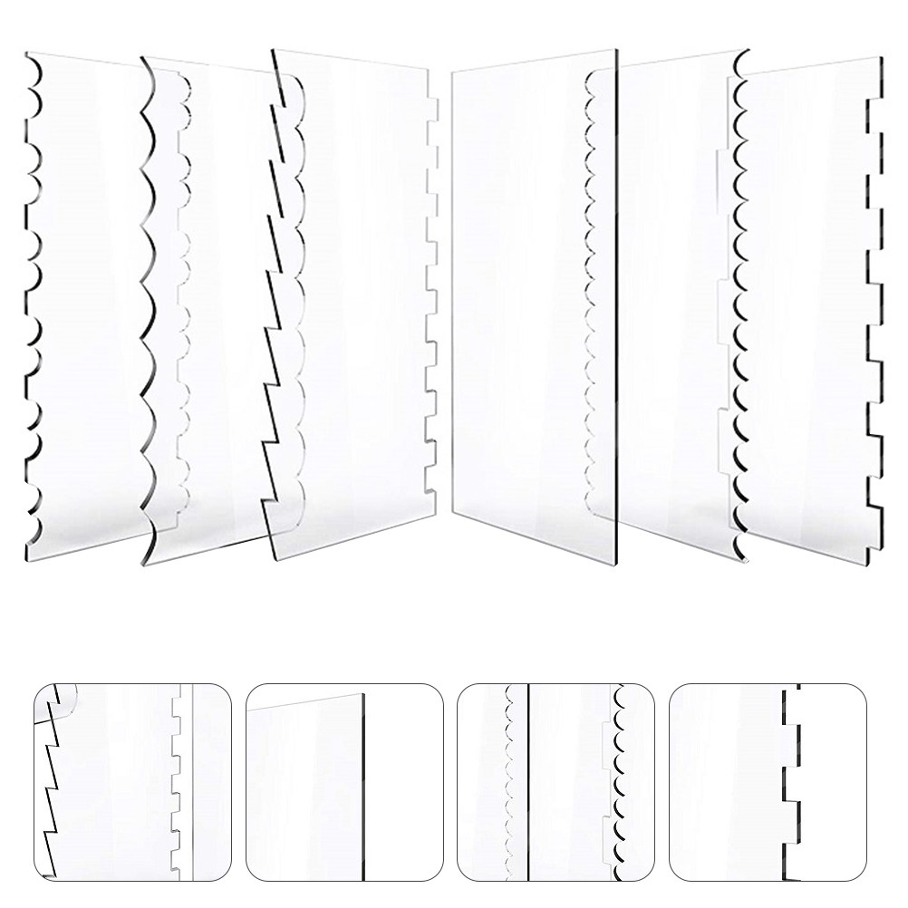 Baking Kitchen Set - 6-teiliges Set aus transparenten Acryl-Kuchenschabern, Backzubehör,